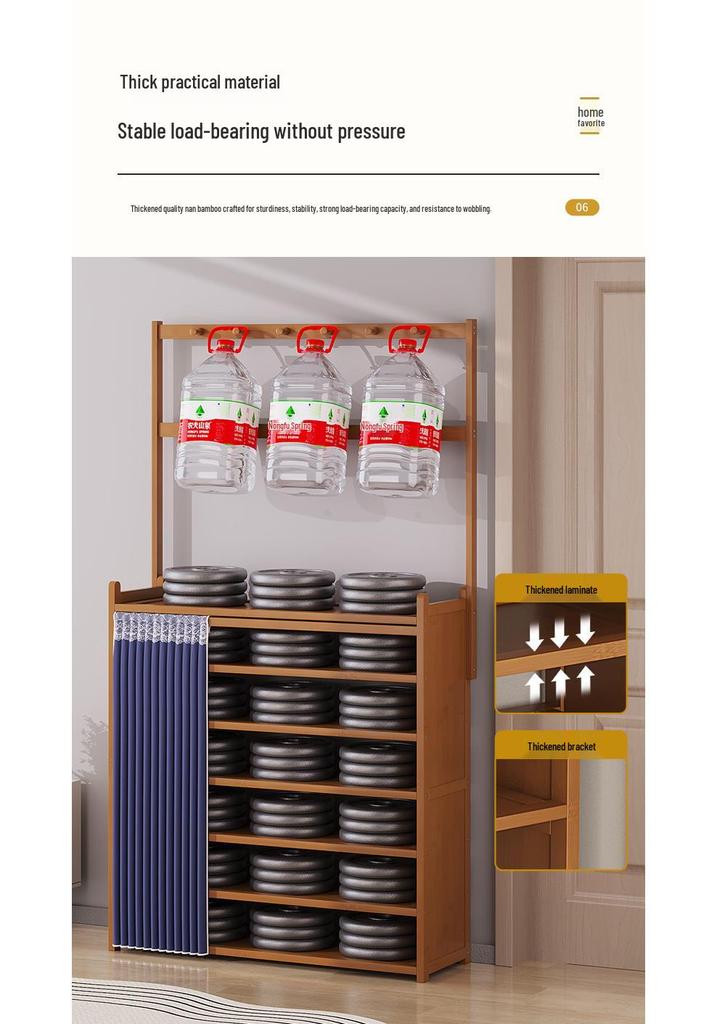 Multi-layer Dustproof Bamboo Shoe Rack for Entryway