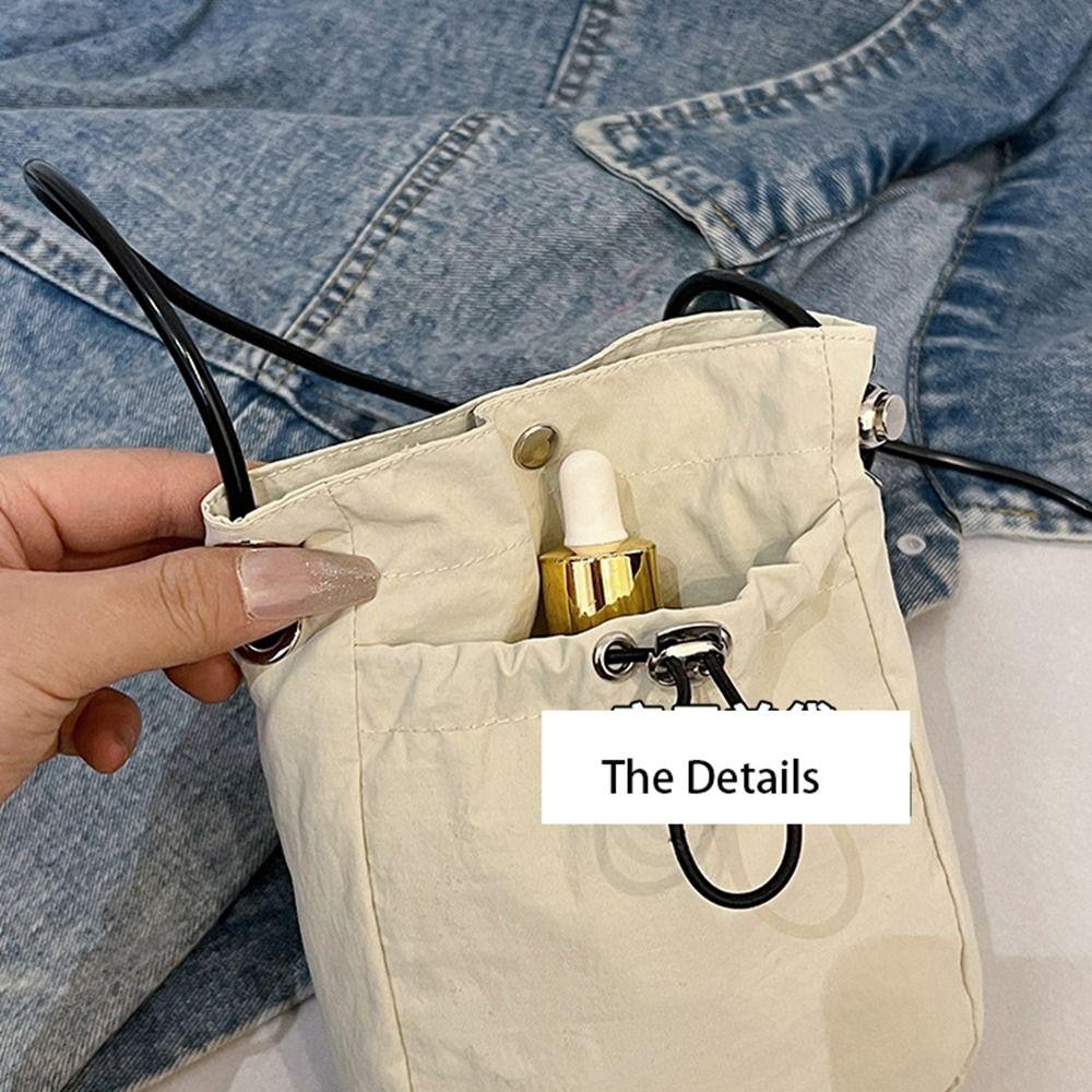 Purse Nylon Shoulder Bag Crossbody Bag Mobile Phone Bag Drawstring Canvas Bag  Office Worker