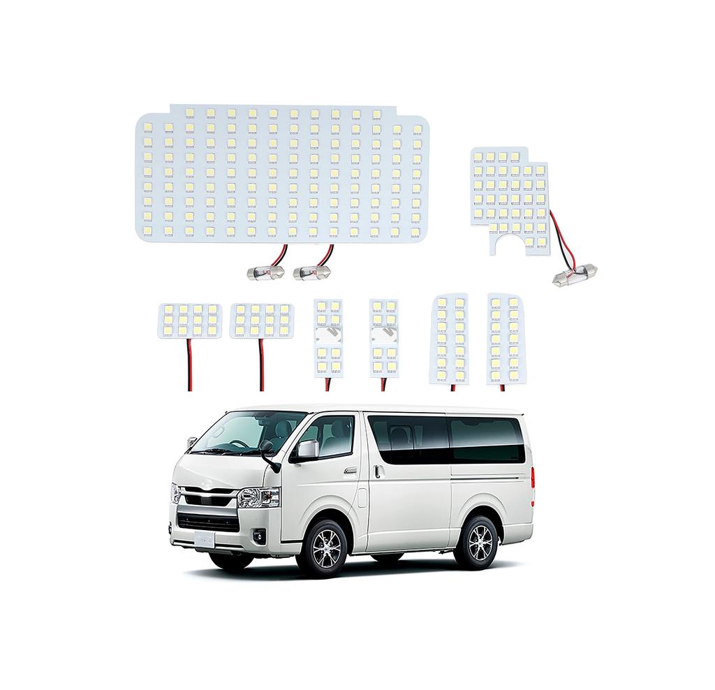 YMS PARTS LED Room Lamp Set for Toyota Hiace 200 Series Super Custom parts for the 200 Series Ace 200 Series YMS PARTS 200 Series Generation (8