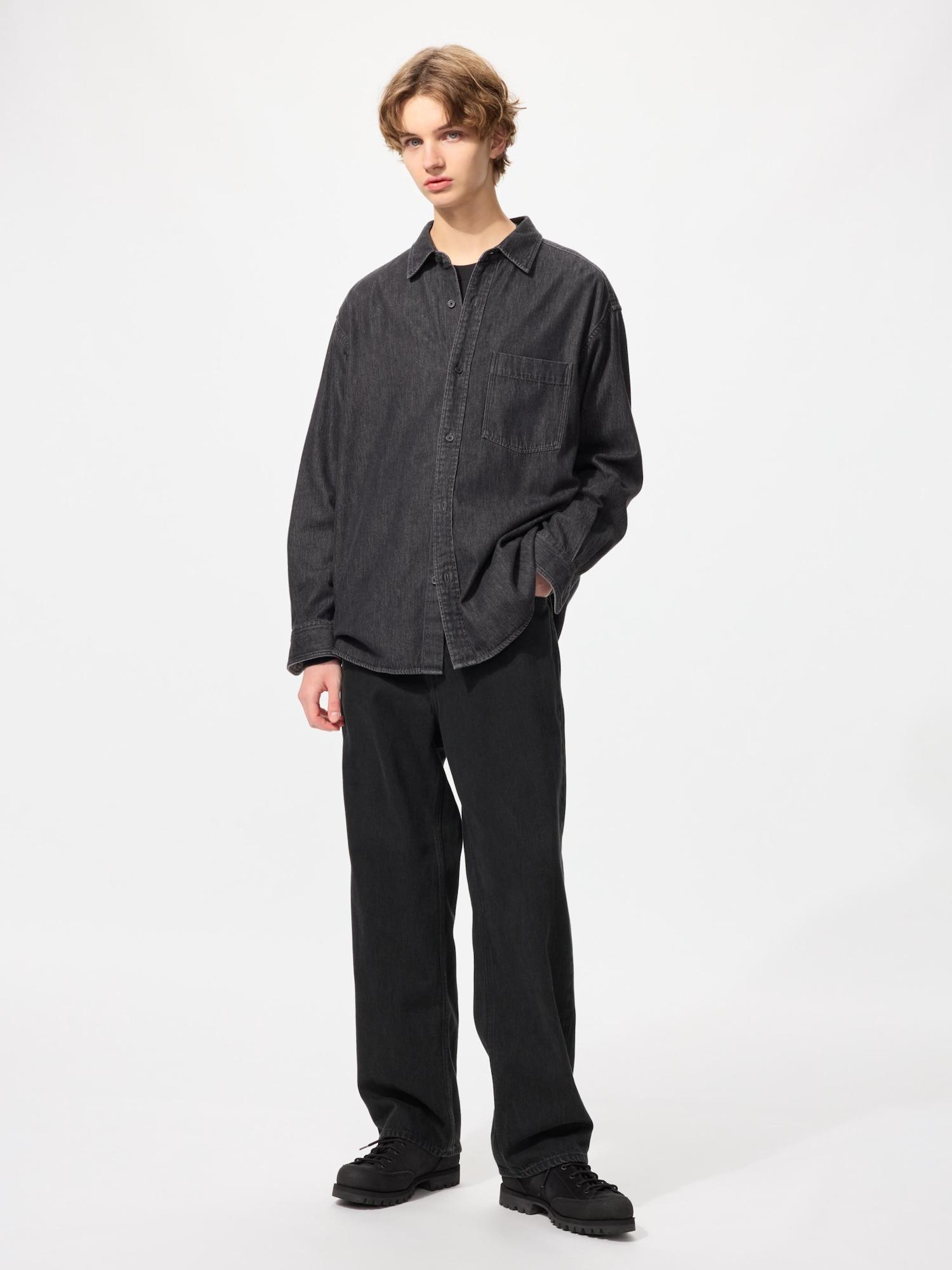 

Широкие прямые джинсы Uniqlo Japan 08 DARK GRAY/40