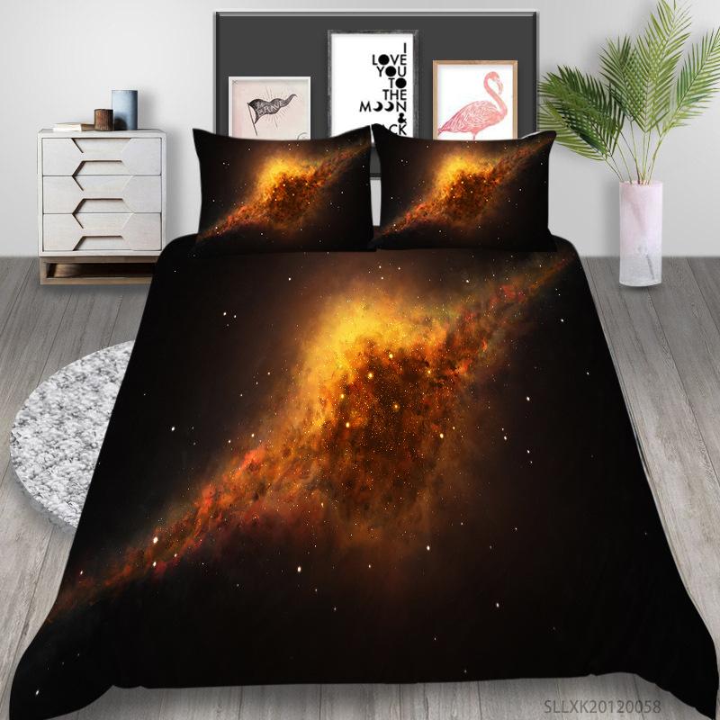 Universe Planet Series Polyester Quilt Cover Pillowcase Two or Three Piece Set Digital Printing