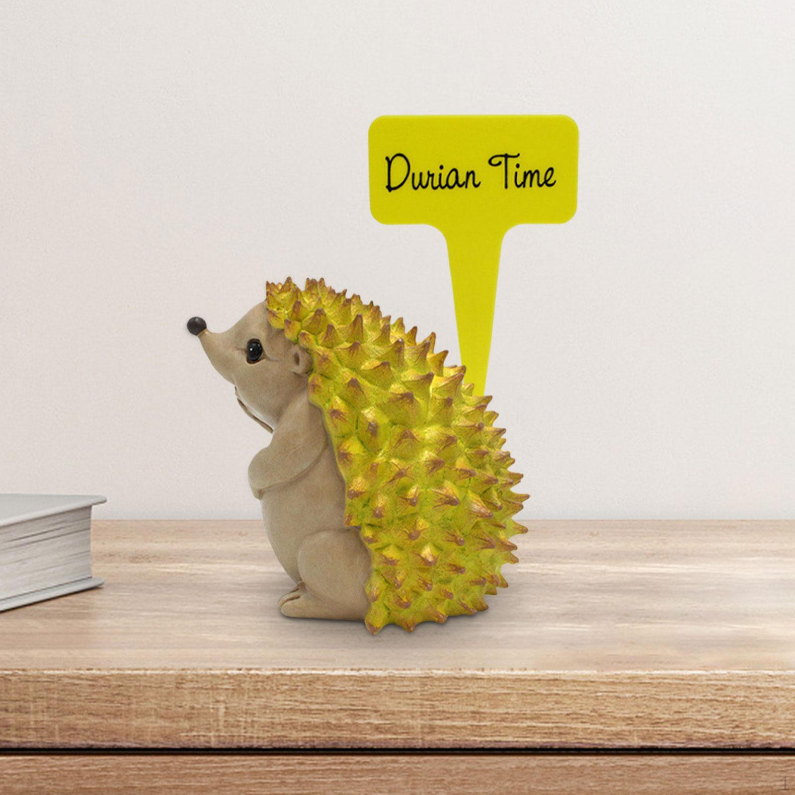 

Durian Hedgehog Statue Animal Figurine Decorative with Insert Plaque Garden Decorations Landscape