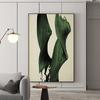 Abstract Green Ribbon Oil Painting Print on Canvas Minimalist Dark Green Posters and Prints Wall Art for Living Room Home Decor
