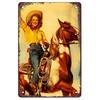 Vintage Cowgirl Metallschild Retro Westlich Reiten Zitat Blechschild für Heimbar Bauernhaus Dekoration Das Leben ist Hart Spirituell Wi