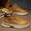 Martin Boots Men's High-top Spring Retro Genuine Leather Men's Casual Leather Shoes Medium-top Waterproof Tooling Boots
