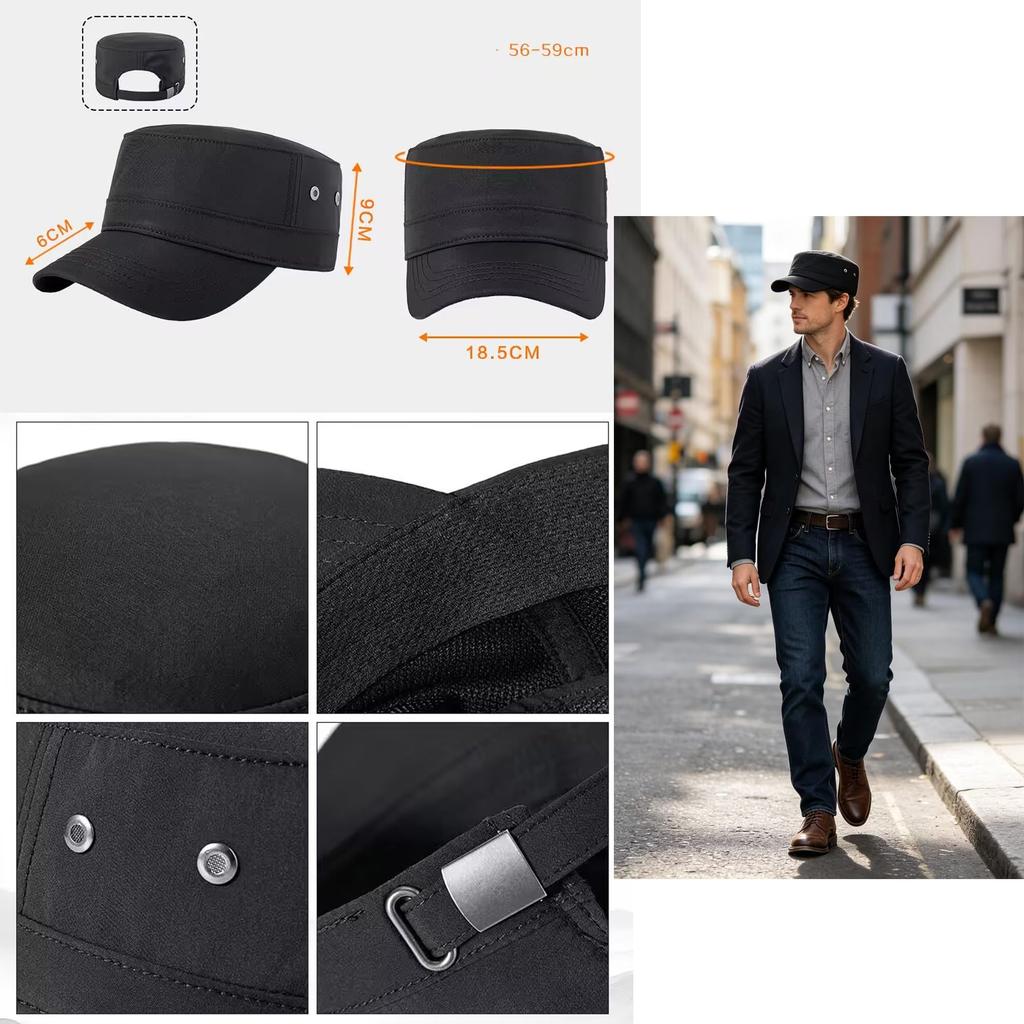 Work and Large Size Summer Military Cap [LOJAX] Cap, Quick-Drying Breathable, Men's (Beige)