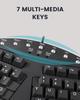 Perixx PERIBOARD-512BUS Ergonomic Keyboard, Wired, English Layout, Full-Size, Separated Left and Right Keyboard, 104 Keys, 3D Curve, Tendonitis