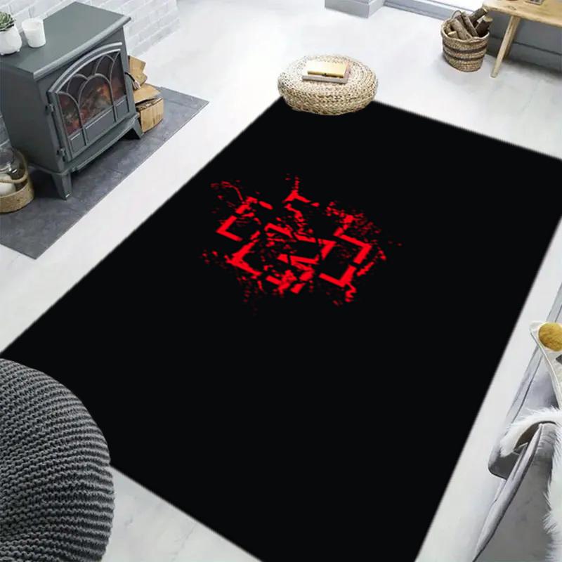 1Pc Rammstein Theme Printed Rectangle Carpet, Home Door Mat, Outdoor Travel Protection Carpet A6