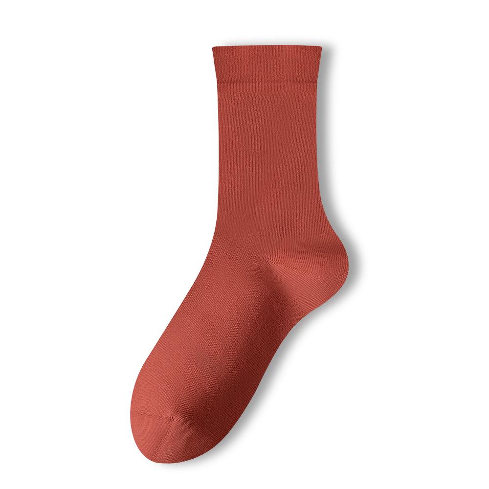 Women's White Medium-Length Cotton Socks - Boneless, Deodorant, Perfect for Spring and Autumn