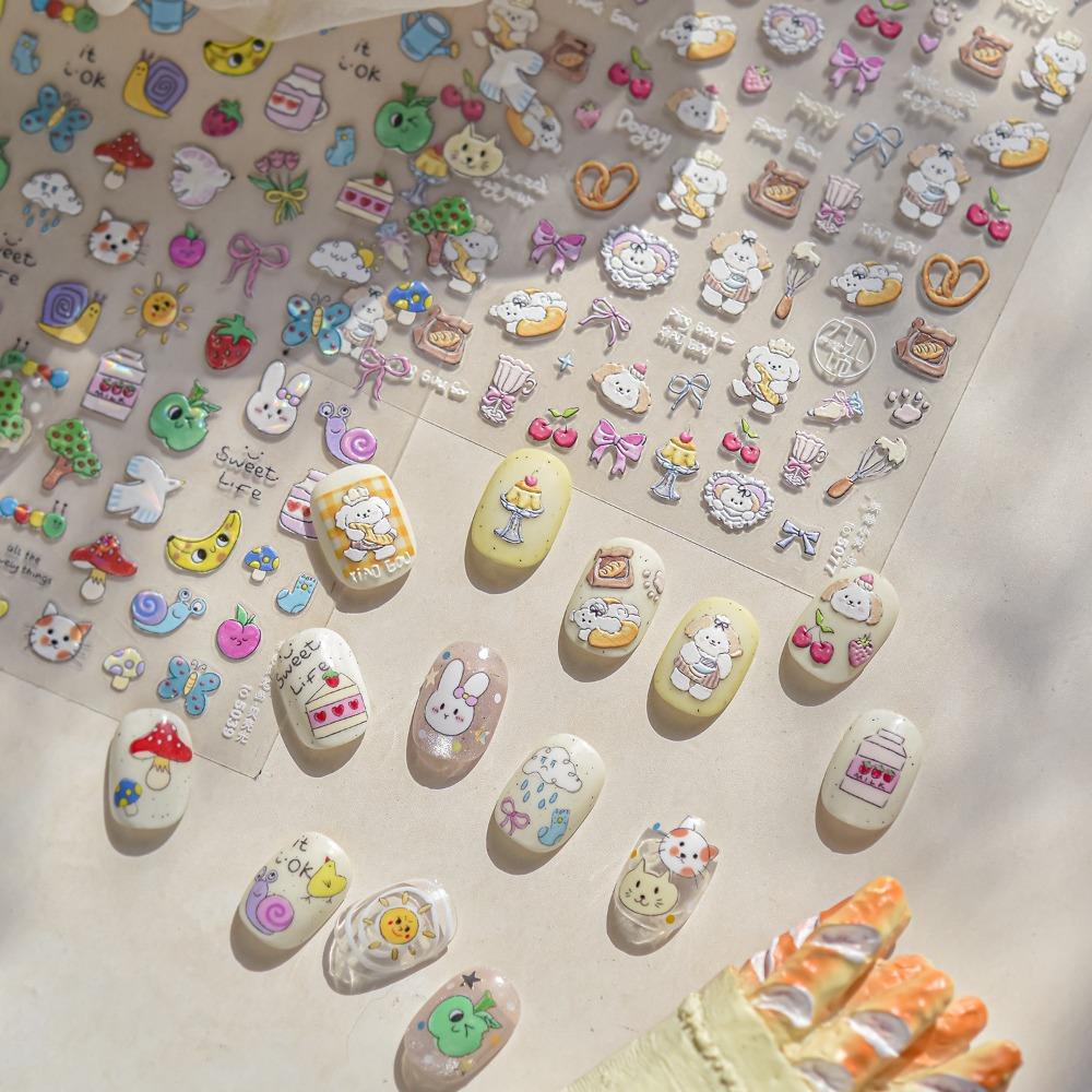 Rose Flower Nail Art Stickers Lace Nail Decals Cute Manicure Decal  DIY Nails