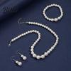 Stylish Faux Pearl Jewelry Gift 1 Set Women Necklace Bracelet