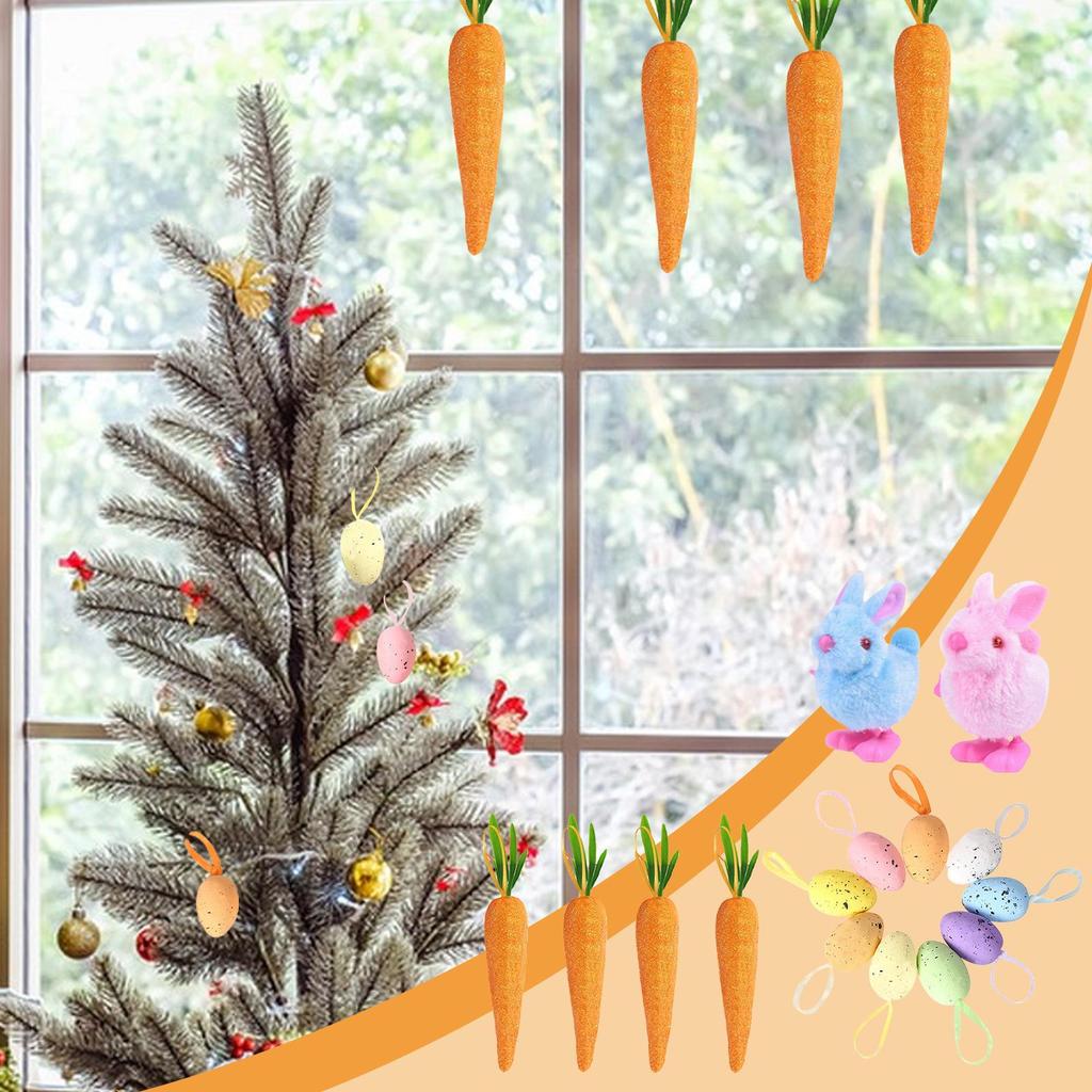 Easter Bunny Ornaments 15 Pieces Colorful Foam Artificial Party Supplies Easter Home Decor For Decor Door Birthday Bookshelves