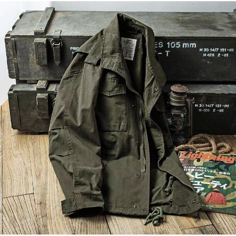 2026 Nowa męska kurtka wiosenno-jesienna, Styl vintage workwear, Luźny krój, Wielokieszeniowy płaszcz casualowy