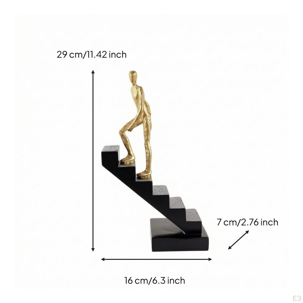 Treppenhaus-Skulptur Schwarz und mit menschlicher Figur Architektonisches Tischplatten-Ornament für
