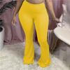 Herbst Damen Mode Sexy Lange Hosen Lässig Schlank Fitness Einfarbige Skinny Weit Ausgestellte Hosen