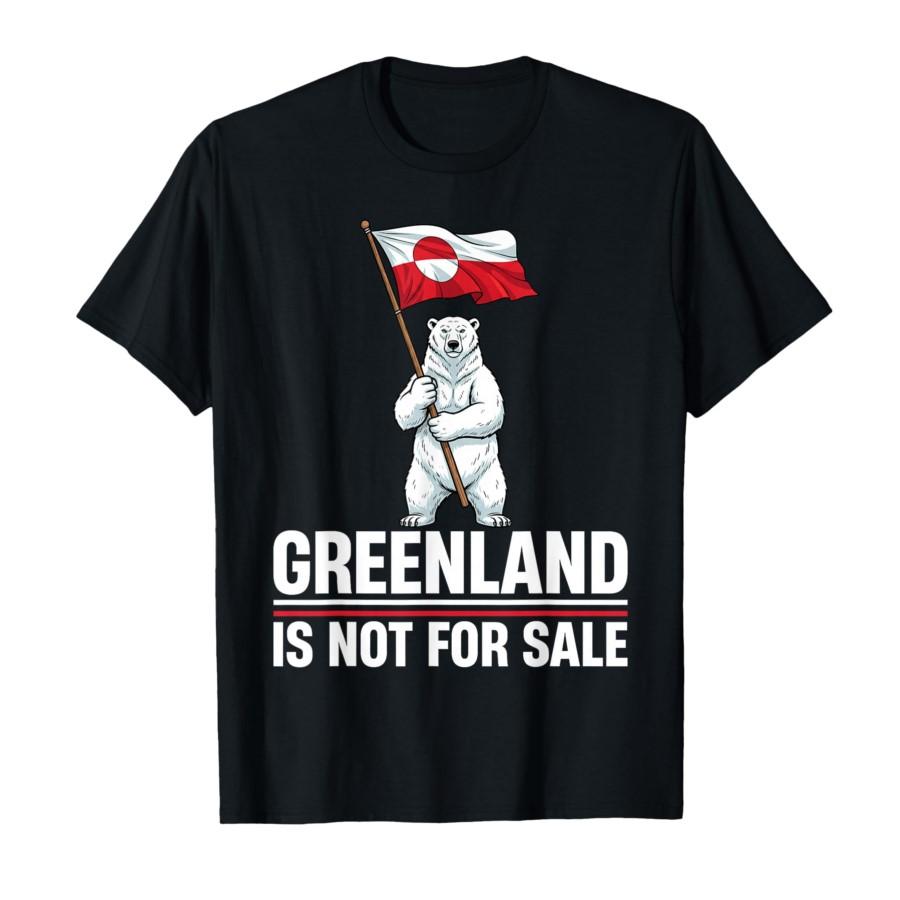Greenland Not for Sale Greenland Flag Bear Greenlanders T-shirt For Men Women 100% Cotton T Shirts Short Sleeve Tops 0119-1 -... S