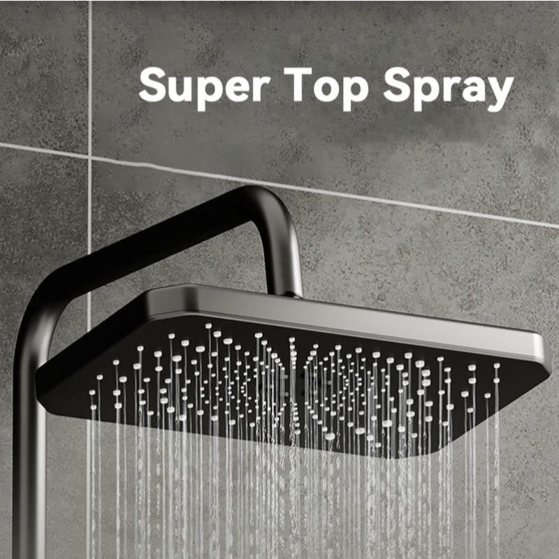 Stainless Steel Bathroom Showerhead Set Thermostatic Digital Display Showerhead Piano Key Advanced Shower Set