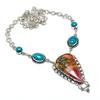 Natural Spiny Oyster, Turquoise 925 Sterling Silver Jewelry Necklace 18" ASN-6173