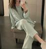 Women's Long-Sleeve Long-Pants Set Homewear Printed Pajamas Loungewear