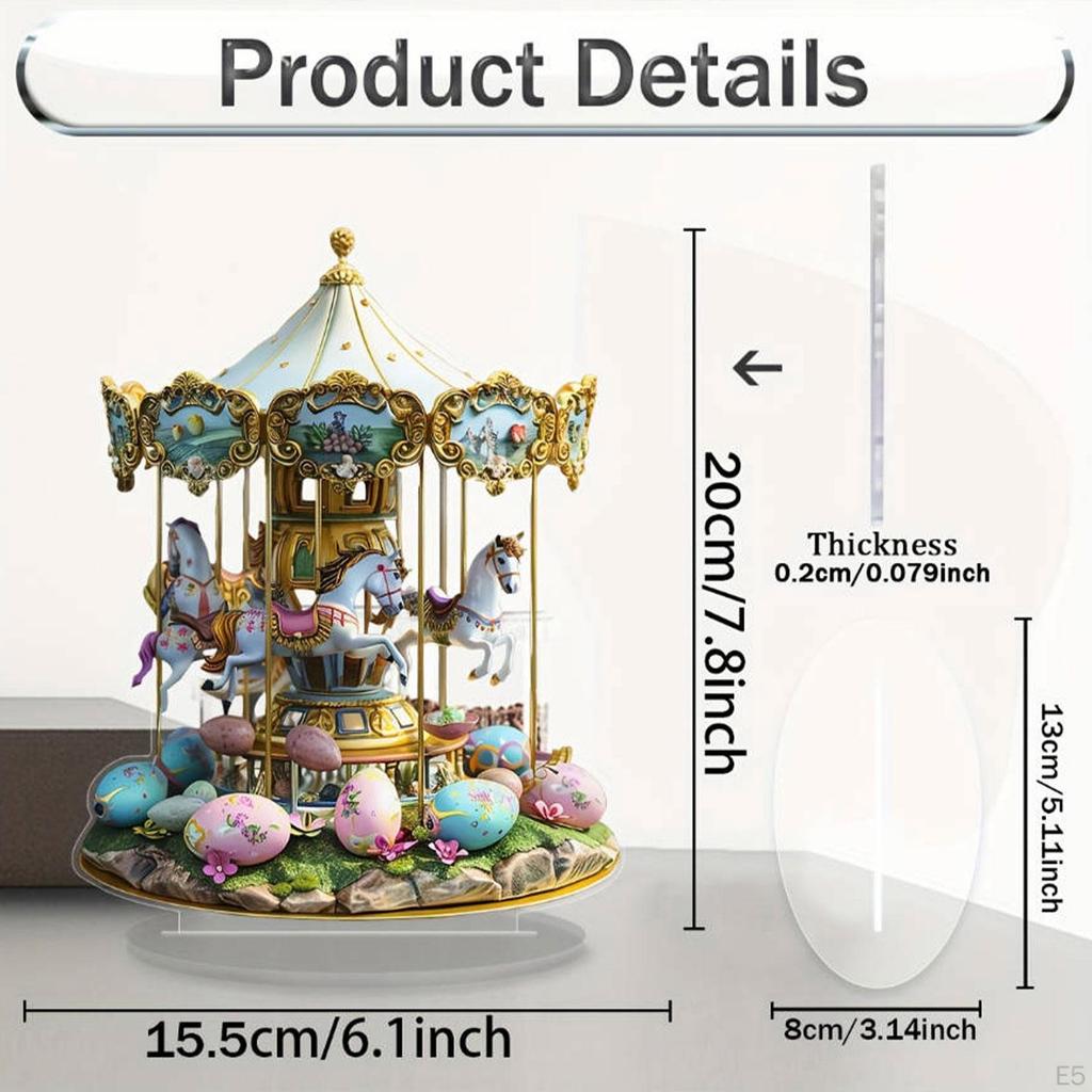 Easter Eggs Rabbit Decor Acrylic Desktop Plaque 2D Creative Decoration Bunny Ornament for