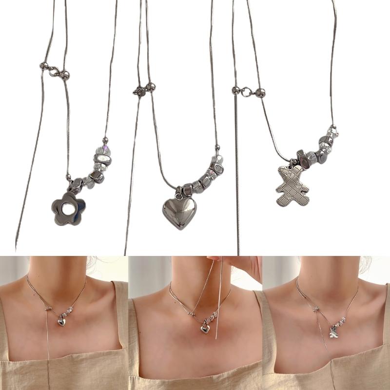 Pendant Necklace Women Short Stainless Steel Pendant Choker Neck Chain Stainless Steel Material Jewelry Gift for Girls
