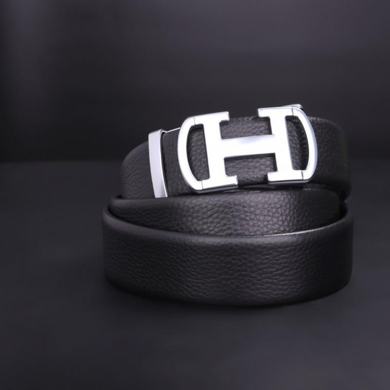 

Belt Men s Retro H-buckle Black Middle-aged Dad s Trouser Elderly High-end H-shaped 125cm