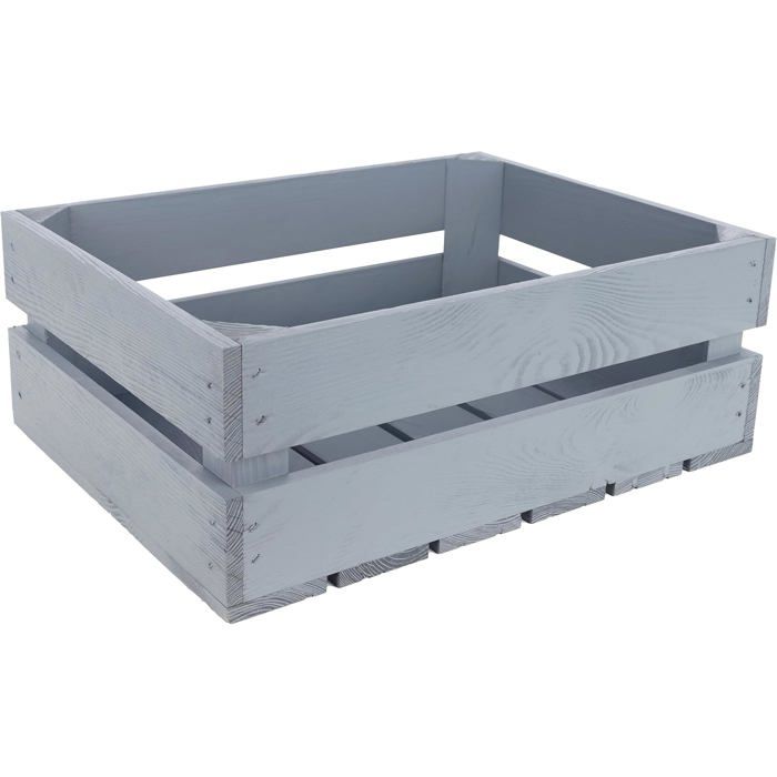 Caisse en bois - CREATIVE DECO - Gris - Vintage - 40 x 30 x 15 cm