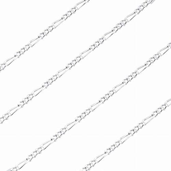 [Sears] Sterling Silver 925 Figaro 2-sided Cut Chain, 1.3mm Width, 50cm Length, Sfg40-50