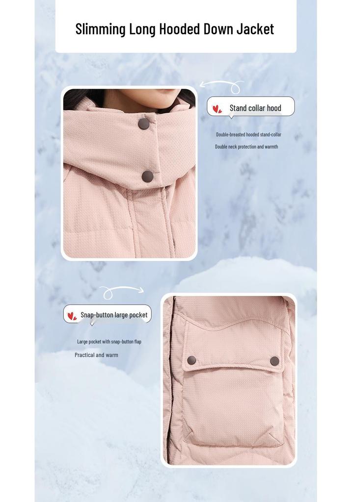 Yaya Women's Mid-Length Hooded Down Jacket - 2025 Winter Korean Style Casual Outerwear