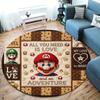 Super Mario Round Area Rug Carpet Rug For Living Room Bedroom Sofa Playroom Decor Nonslip Floor Mat