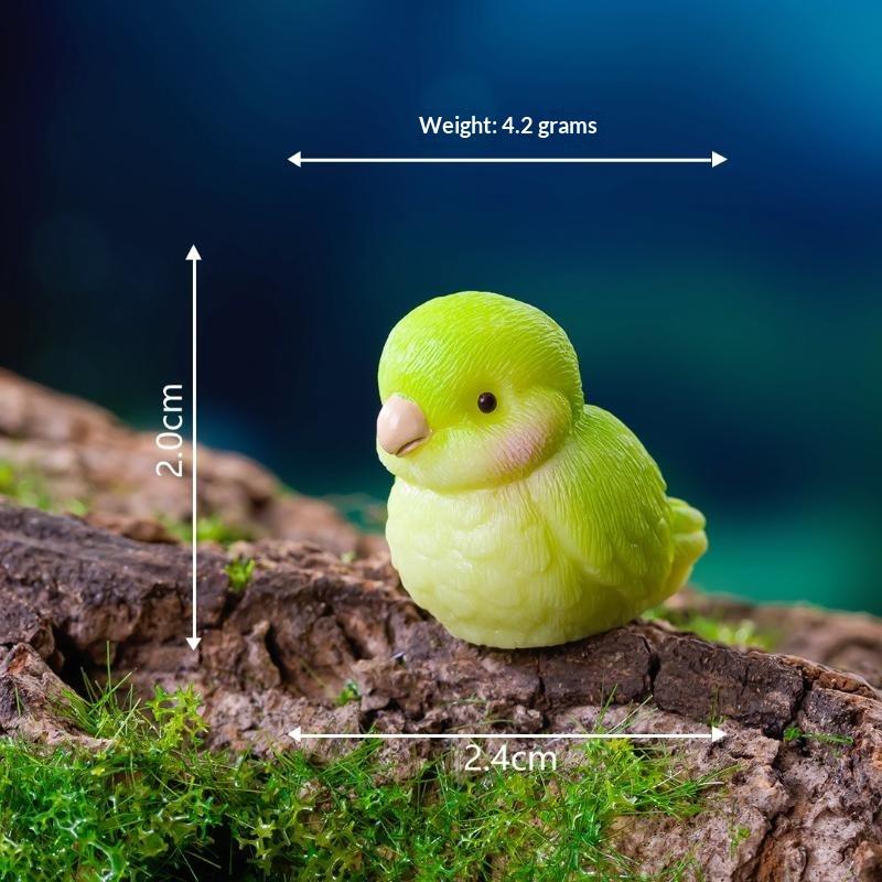 4Pcs Cute Resin Parrot Animal Figurine Style Fairy Shelf Sculpture Desktop Ornament Crafts Diy Flowerpot Decoration Accessories