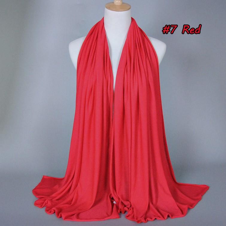 35 Colors Plain Cotton Jersey Instant Hijab Women Wrap Long Elastic Shawl Scarf Maxi Neck Snood Foulards Muslim Sjaal 180*80Cm