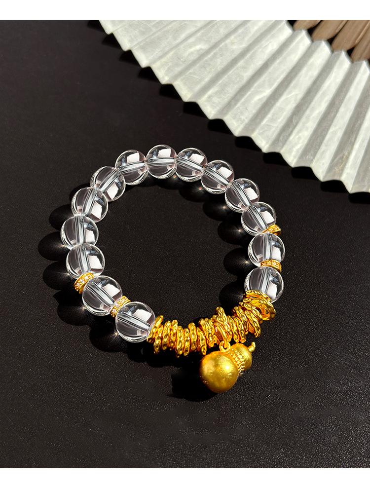 

Браслет из натурального хрустального циркона в форме тыквы, новый модный браслет с китайским темпераментом, нишевая легкая роскошь, ювелирное изделие высокого класса.