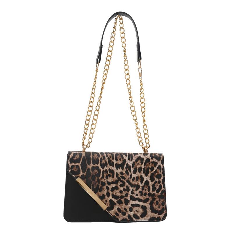 

2026 New Fashion Versatile Shoulder Messenger Bag Premium Niche Design Underarm Bag Female Leopard Print Small Square Bag чёрный