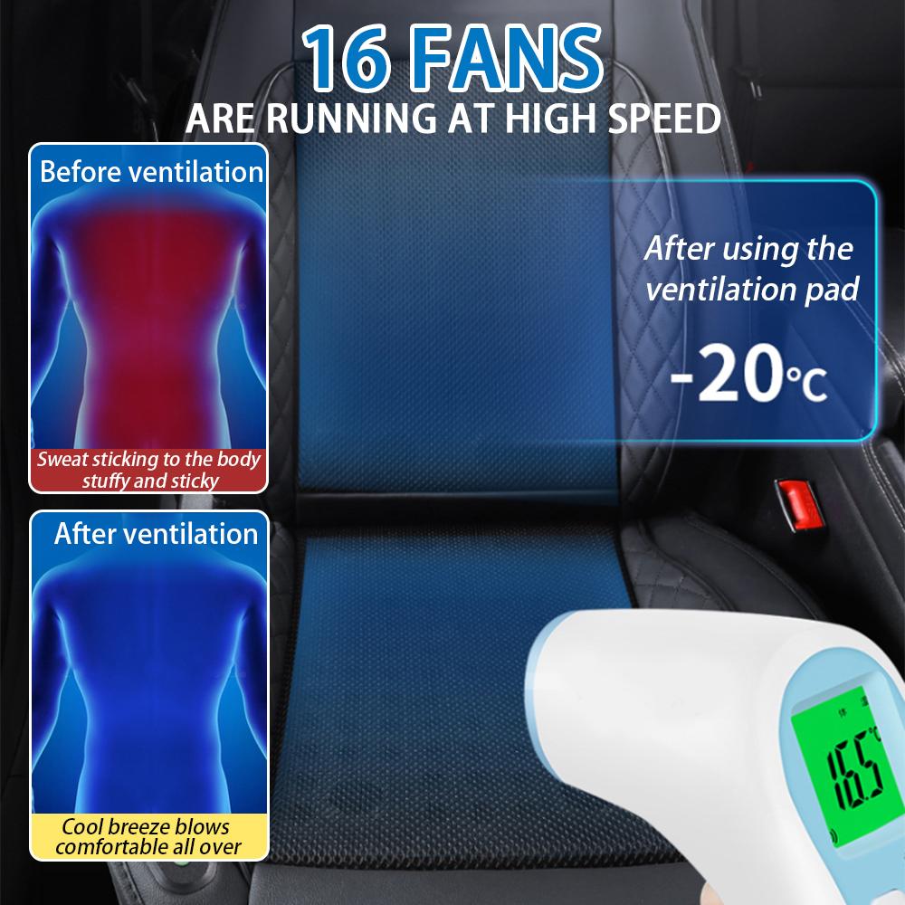 Car Cooling Seat Cushion Summer Cool Blowing With Massage Seat Covers Ventilation Automatic Switch Seat Car Accessories DC 12V