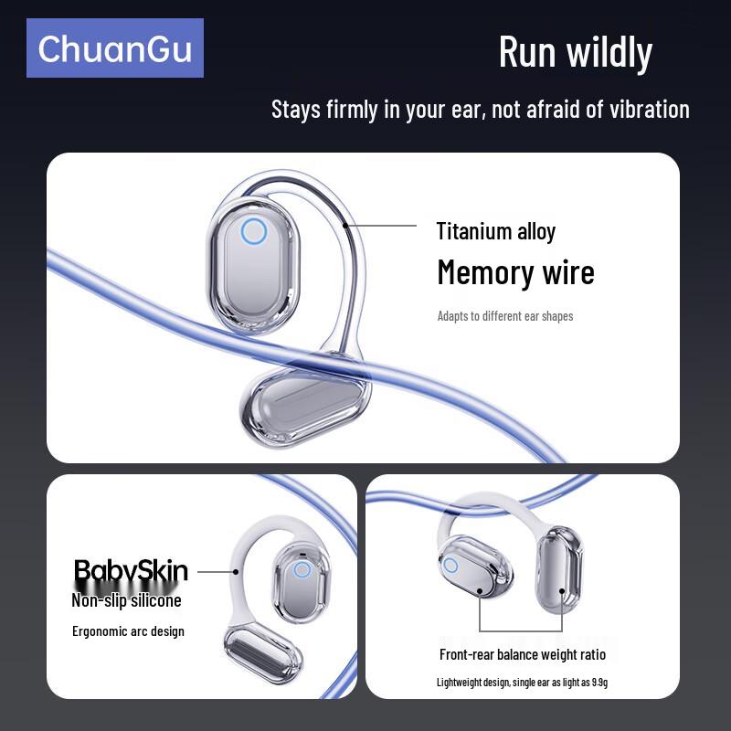 ChuanGu Open-Ear Bone Conduction Bluetooth Sports Headset