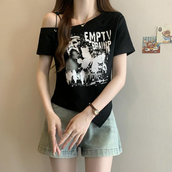 Women s Plus Size Retro Butterfly Print Short Sleeve Slim Fit Summer Top M