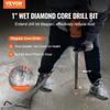 Core Drill Bit, 1" Wet Diamond Core Drill Bits, 14" Drilling Depth Concrete Core Drill Bit, 5/8"-11 Inner Thread, Laser Welding, Diamond Wet Coring