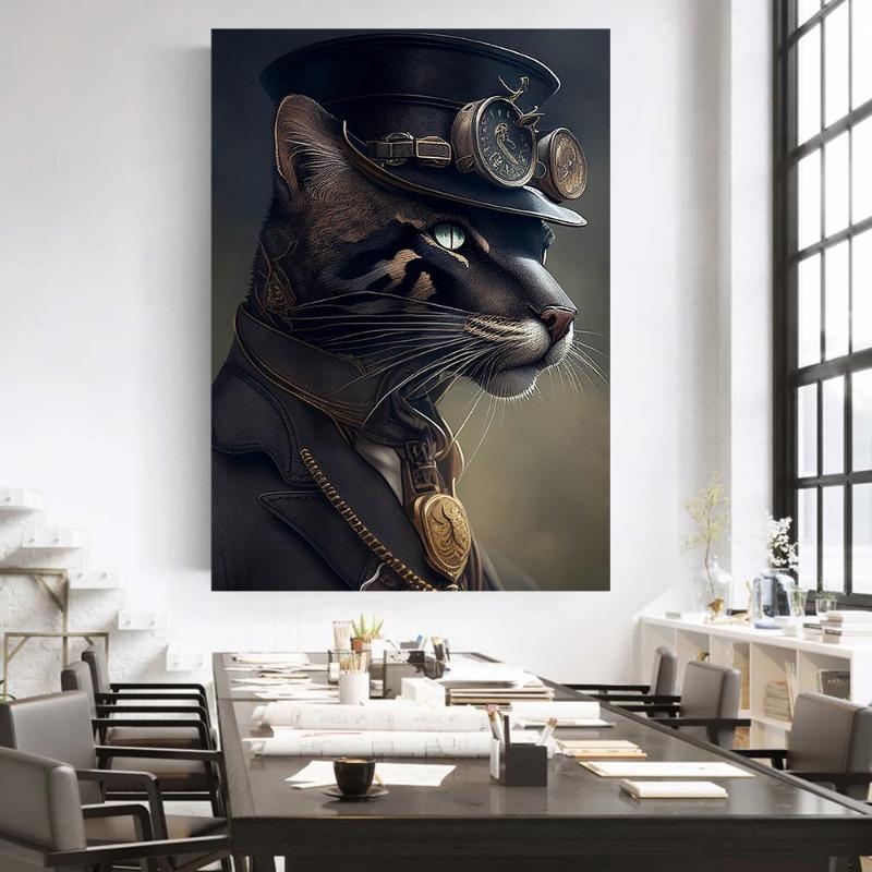 Steampunk Animals Cheetah Panda Rabbit Tiger Cat Canvas Painting Nordic Posters Print Wall Art for Living Room Home Decor