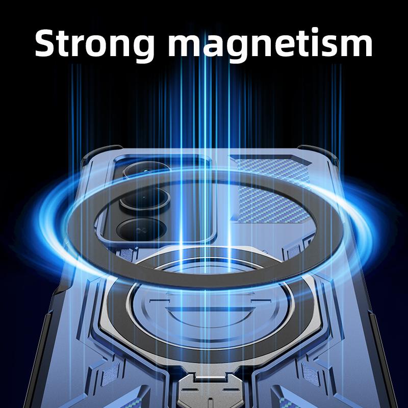KEYSION Shockproof Magnetic Case for Xiaomi POCO M8s 5G Upright Live Metal Ring Stand Phone Back Cover for POCO M8s 5G