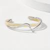 Gold-Plated Textured Open Bangle: Korean Style, High-End Cold Aesthetic