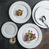 Ceramic White Flat Plate Western Style Steak Plates Pasta Dish Dining Plates Sushi Plate Fruit Bowl Dim Sum Dish Snack Tray