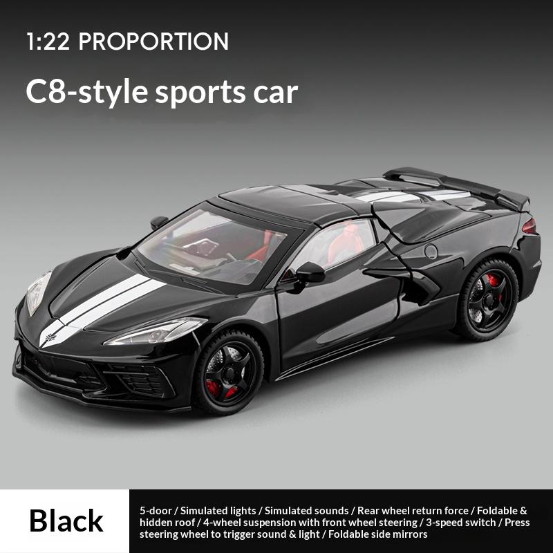 

1:22 Corvette C8 convertible alloy die-cast car model simulation sports car ornaments children s toys gifts