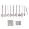 Kitchen Utensils Set Silicone Stainless Steel Heat Proof Spatula Spoon Kitchen Gadgets Tools with Drainer and Holder