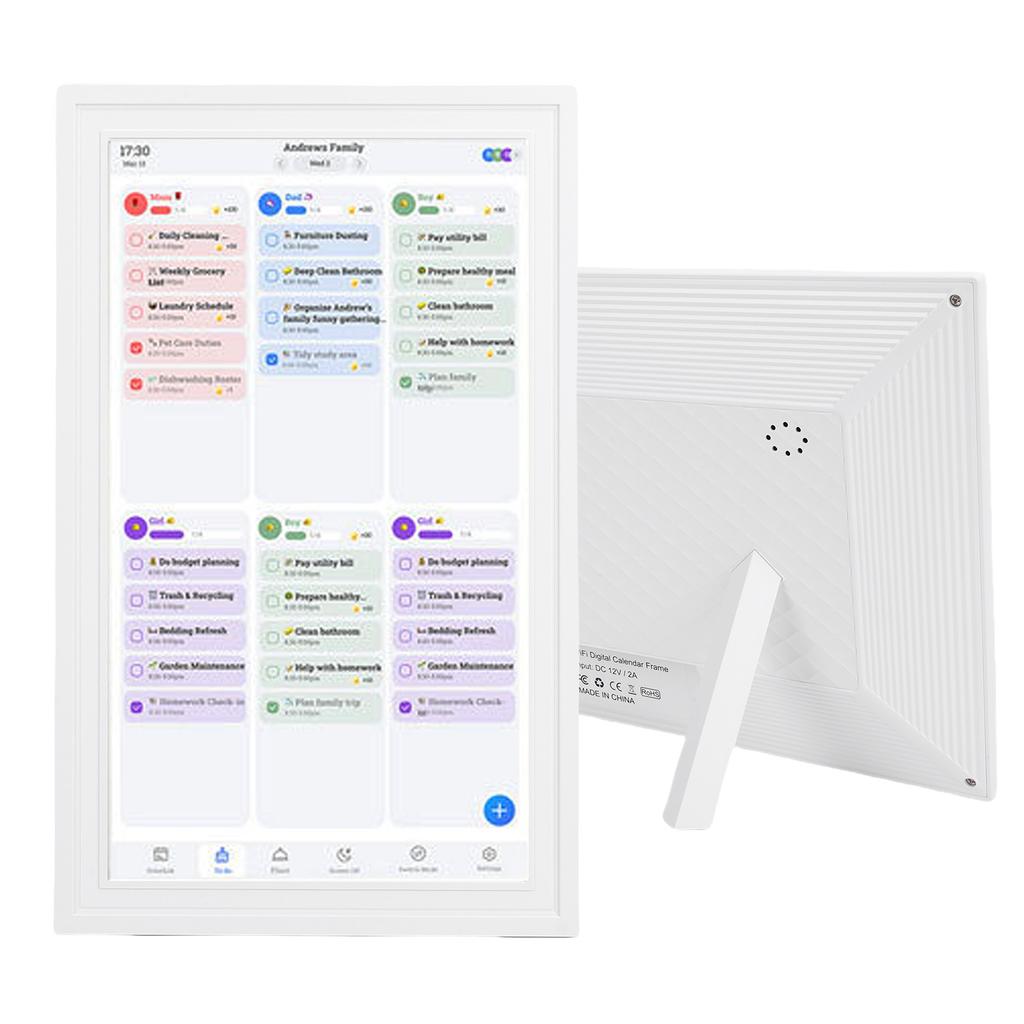 Smart Digitaler Kalender 15,6 Zoll HD Touchscreen WLAN Digitaler Bilderrahmen e Familienkalender Planer mit APP für   9.0