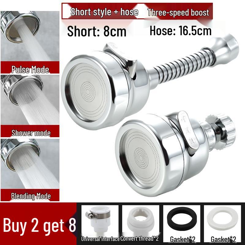 Universal Rotating Kitchen Faucet Aerator: Anti-Splash, Water-Saving, Sprayer Extender