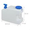Relaxdays jerricane d’eau avec robinet, couvercle à visser, bidon à eau de camping, 12 l, sans bpa, blanc