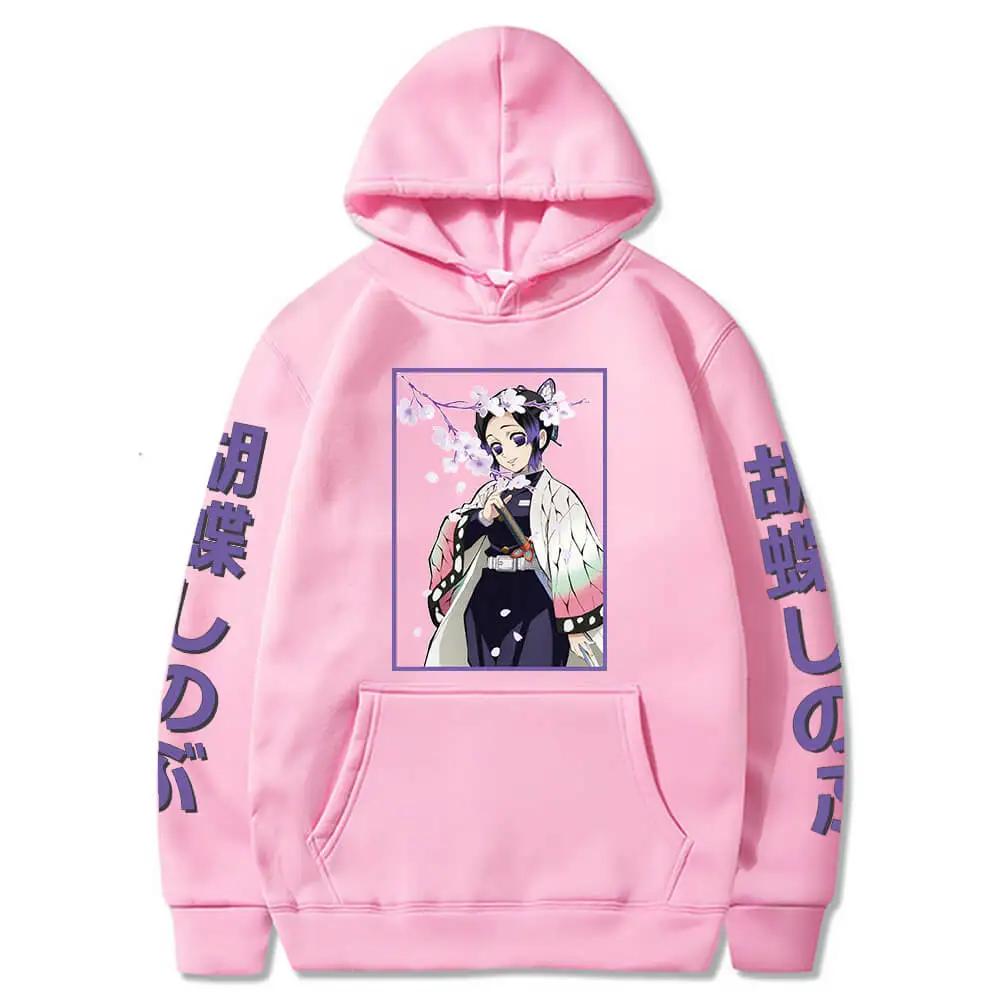 Demon Slayer Kamado Nezuko Oversize Anime Mikina s kapucí Streetwear s kapucí Hip Hop Muži/ženy Volný svetr Oblečení Dětská mikina