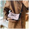 1Pcs New Fashionable And Versatile Texture Light Luxury Single Shoulder Small Square Bags Y2K Pink Bow Armpit Bag For Women