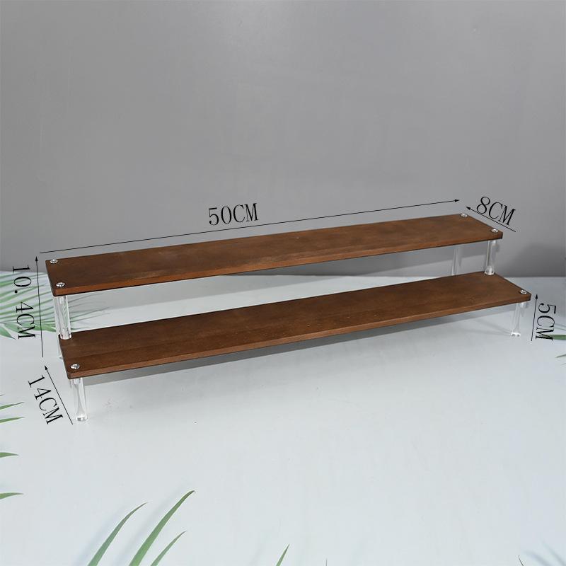 Acrylic Wooden Display Riser Stand for Funko POP Figures,Earring Ring Holder Cupcake Stand,Perfume Stand Organizer Display